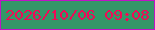 文字の大きさ：1、枠の色：c112c6、背景の色：349668、文字の色：f10956 無料ブログパーツのブログ時計