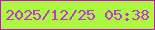 文字の大きさ：4、枠の色：c113cc、背景の色：acf841、文字の色：c532da 無料ブログパーツのブログ時計