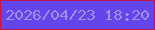 文字の大きさ：1、枠の色：c11549、背景の色：6346eb、文字の色：a48ae9 無料ブログパーツのブログ時計