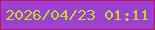 文字の大きさ：3、枠の色：c11564、背景の色：9b41d4、文字の色：bdd919 無料ブログパーツのブログ時計