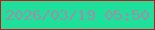 文字の大きさ：5、枠の色：c11919、背景の色：1fe09b、文字の色：a18fa9 無料ブログパーツのブログ時計
