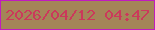 文字の大きさ：2、枠の色：c11bbf、背景の色：a48558、文字の色：cb395b 無料ブログパーツのブログ時計