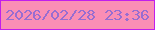 文字の大きさ：1、枠の色：c11eec、背景の色：fa8eb5、文字の色：986dd0 無料ブログパーツのブログ時計