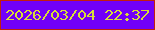 文字の大きさ：1、枠の色：c11f0d、背景の色：7100f8、文字の色：d9de36 無料ブログパーツのブログ時計