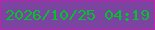 文字の大きさ：1、枠の色：c11faf、背景の色：7b44a1、文字の色：00c429 無料ブログパーツのブログ時計