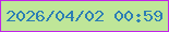 文字の大きさ：3、枠の色：c122ea、背景の色：bfe698、文字の色：2c7eb4 無料ブログパーツのブログ時計
