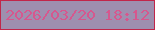 文字の大きさ：1、枠の色：c1264a、背景の色：9e8faf、文字の色：d6578e 無料ブログパーツのブログ時計