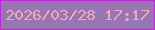 文字の大きさ：2、枠の色：c127d5、背景の色：9876b3、文字の色：eeaab8 無料ブログパーツのブログ時計