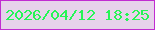 文字の大きさ：2、枠の色：c12cd1、背景の色：e7d2eb、文字の色：25f556 無料ブログパーツのブログ時計