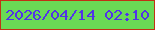 文字の大きさ：2、枠の色：c13214、背景の色：6ada55、文字の色：5233e8 無料ブログパーツのブログ時計