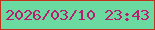 文字の大きさ：1、枠の色：c1331d、背景の色：6adaa0、文字の色：b71e6f 無料ブログパーツのブログ時計