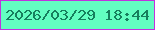 文字の大きさ：2、枠の色：c133de、背景の色：63fec1、文字の色：167f5d 無料ブログパーツのブログ時計