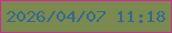 文字の大きさ：4、枠の色：c13490、背景の色：7b8a4e、文字の色：346893 無料ブログパーツのブログ時計