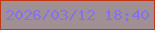 文字の大きさ：3、枠の色：c13715、背景の色：a09094、文字の色：8572eb 無料ブログパーツのブログ時計
