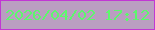 文字の大きさ：3、枠の色：c137d3、背景の色：ba9ec1、文字の色：5df76d 無料ブログパーツのブログ時計