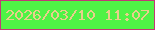文字の大きさ：1、枠の色：c13876、背景の色：4ff346、文字の色：e9cf8b 無料ブログパーツのブログ時計