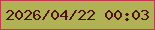 文字の大きさ：4、枠の色：c13a4d、背景の色：b1b255、文字の色：4f1410 無料ブログパーツのブログ時計