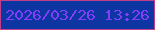 文字の大きさ：2、枠の色：c13f8a、背景の色：0e36a3、文字の色：853dfc 無料ブログパーツのブログ時計