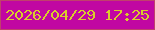 文字の大きさ：2、枠の色：c1406c、背景の色：c107a2、文字の色：d9cd2b 無料ブログパーツのブログ時計