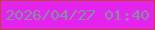 文字の大きさ：3、枠の色：c1433a、背景の色：e423ee、文字の色：87919d 無料ブログパーツのブログ時計