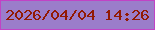 文字の大きさ：2、枠の色：c143c5、背景の色：9b7dca、文字の色：921a03 無料ブログパーツのブログ時計