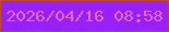 文字の大きさ：2、枠の色：c14438、背景の色：9821fb、文字の色：e468c4 無料ブログパーツのブログ時計