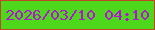 文字の大きさ：5、枠の色：c14624、背景の色：4ed81b、文字の色：b611d7 無料ブログパーツのブログ時計