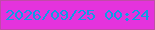 文字の大きさ：3、枠の色：c14aa8、背景の色：e433dd、文字の色：0f9ce4 無料ブログパーツのブログ時計