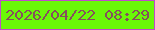 文字の大きさ：2、枠の色：c14acb、背景の色：6af807、文字の色：864f5d 無料ブログパーツのブログ時計