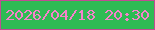 文字の大きさ：5、枠の色：c14c93、背景の色：2ebb54、文字の色：f682cc 無料ブログパーツのブログ時計