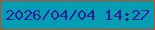 文字の大きさ：5、枠の色：c14d20、背景の色：059db1、文字の色：26209b 無料ブログパーツのブログ時計