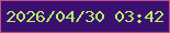 文字の大きさ：4、枠の色：c14e8e、背景の色：3c1071、文字の色：b5f165 無料ブログパーツのブログ時計