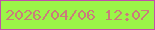 文字の大きさ：2、枠の色：c150aa、背景の色：9bf548、文字の色：ca7c7b 無料ブログパーツのブログ時計