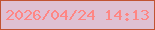 文字の大きさ：3、枠の色：c15333、背景の色：dfc0d3、文字の色：fe8684 無料ブログパーツのブログ時計