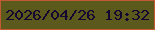 文字の大きさ：4、枠の色：c15933、背景の色：5b591c、文字の色：130732 無料ブログパーツのブログ時計