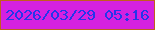 文字の大きさ：5、枠の色：c15e1d、背景の色：d521e0、文字の色：2536ea 無料ブログパーツのブログ時計