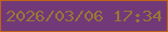 文字の大きさ：5、枠の色：c16216、背景の色：713978、文字の色：9a7737 無料ブログパーツのブログ時計