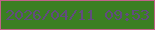 文字の大きさ：2、枠の色：c16289、背景の色：3b7f22、文字の色：624b7f 無料ブログパーツのブログ時計