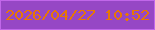 文字の大きさ：1、枠の色：c167ea、背景の色：9647c5、文字の色：e77704 無料ブログパーツのブログ時計