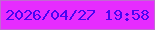 文字の大きさ：2、枠の色：c169d2、背景の色：e62cff、文字の色：4905f2 無料ブログパーツのブログ時計