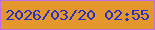 文字の大きさ：3、枠の色：c16fe4、背景の色：e4972c、文字の色：2530c5 無料ブログパーツのブログ時計
