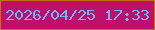 文字の大きさ：4、枠の色：c17013、背景の色：be106a、文字の色：6eb3fb 無料ブログパーツのブログ時計