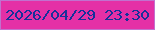 文字の大きさ：2、枠の色：c171ce、背景の色：e430a6、文字の色：16319a 無料ブログパーツのブログ時計
