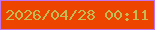 文字の大きさ：1、枠の色：c174ee、背景の色：ed4500、文字の色：c5bb54 無料ブログパーツのブログ時計