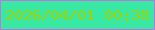 文字の大きさ：2、枠の色：c175e3、背景の色：39e9a3、文字の色：9bd306 無料ブログパーツのブログ時計