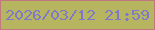 文字の大きさ：5、枠の色：c1777e、背景の色：b8b561、文字の色：7e79c8 無料ブログパーツのブログ時計
