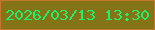 文字の大きさ：5、枠の色：c1782a、背景の色：857318、文字の色：21f069 無料ブログパーツのブログ時計