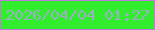文字の大きさ：2、枠の色：c179de、背景の色：32ed2d、文字の色：9bafc4 無料ブログパーツのブログ時計