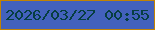 文字の大きさ：4、枠の色：c18303、背景の色：4361bc、文字の色：063e41 無料ブログパーツのブログ時計