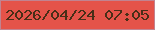 文字の大きさ：5、枠の色：c18390、背景の色：e45349、文字の色：492e17 無料ブログパーツのブログ時計